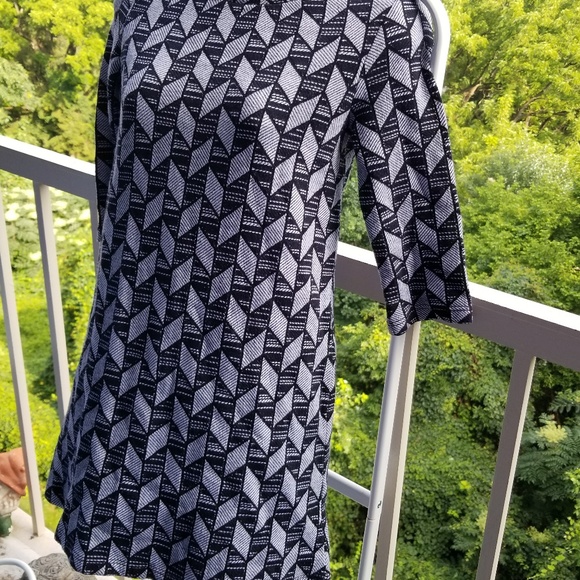 Zara Trafaluc Chevron Gray Black Mini Dress - Picture 3 of 8